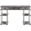 image:imageConvenience Concepts Designs2Go No Tools Desk Home Office Desk with Shelves Corner Shelf Vanity Desk Computer Desk Nail Table for Nail Tech  4725 L x 1575 W x 30 H EspressoGray Faux Marble