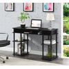image:imageConvenience Concepts Designs2Go No Tools Desk Home Office Desk with Shelves Corner Shelf Vanity Desk Computer Desk Nail Table for Nail Tech  4725 L x 1575 W x 30 H EspressoBlackBlack