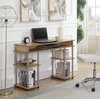 image:imageConvenience Concepts Designs2Go No Tools Desk Home Office Desk with Shelves Corner Shelf Vanity Desk Computer Desk Nail Table for Nail Tech  4725 L x 1575 W x 30 H EspressoLight Oak