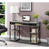 image:imageConvenience Concepts Designs2Go No Tools Desk Home Office Desk with Shelves Corner Shelf Vanity Desk Computer Desk Nail Table for Nail Tech  4725 L x 1575 W x 30 H EspressoFaux BirchBlack