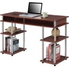 image:imageConvenience Concepts Designs2Go No Tools Desk Home Office Desk with Shelves Corner Shelf Vanity Desk Computer Desk Nail Table for Nail Tech  4725 L x 1575 W x 30 H EspressoCherry
