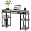 image:imageConvenience Concepts Designs2Go No Tools Desk Home Office Desk with Shelves Corner Shelf Vanity Desk Computer Desk Nail Table for Nail Tech  4725 L x 1575 W x 30 H EspressoFaux BirchBlack