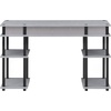image:imageConvenience Concepts Designs2Go No Tools Desk Home Office Desk with Shelves Corner Shelf Vanity Desk Computer Desk Nail Table for Nail Tech  4725 L x 1575 W x 30 H EspressoGrayBlack