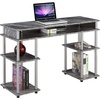 image:imageConvenience Concepts Designs2Go No Tools Desk Home Office Desk with Shelves Corner Shelf Vanity Desk Computer Desk Nail Table for Nail Tech  4725 L x 1575 W x 30 H EspressoGray Faux Marble