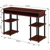 image:imageConvenience Concepts Designs2Go No Tools Desk Home Office Desk with Shelves Corner Shelf Vanity Desk Computer Desk Nail Table for Nail Tech  4725 L x 1575 W x 30 H EspressoCherryBlack
