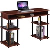 image:imageConvenience Concepts Designs2Go No Tools Desk Home Office Desk with Shelves Corner Shelf Vanity Desk Computer Desk Nail Table for Nail Tech  4725 L x 1575 W x 30 H EspressoCherryBlack