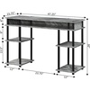 image:imageConvenience Concepts Designs2Go No Tools Desk Home Office Desk with Shelves Corner Shelf Vanity Desk Computer Desk Nail Table for Nail Tech  4725 L x 1575 W x 30 H EspressoGray MarbleBlack