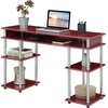 image:imageConvenience Concepts Designs2Go No Tools Desk Home Office Desk with Shelves Corner Shelf Vanity Desk Computer Desk Nail Table for Nail Tech  4725 L x 1575 W x 30 H EspressoDark Cranberry Red