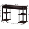 image:imageConvenience Concepts Designs2Go No Tools Desk Home Office Desk with Shelves Corner Shelf Vanity Desk Computer Desk Nail Table for Nail Tech  4725 L x 1575 W x 30 H EspressoEspressoBlack