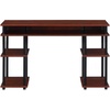 image:imageConvenience Concepts Designs2Go No Tools Desk Home Office Desk with Shelves Corner Shelf Vanity Desk Computer Desk Nail Table for Nail Tech  4725 L x 1575 W x 30 H EspressoCherryBlack