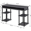 image:imageConvenience Concepts Designs2Go No Tools Desk Home Office Desk with Shelves Corner Shelf Vanity Desk Computer Desk Nail Table for Nail Tech  4725 L x 1575 W x 30 H EspressoCharcoal GrayBlack