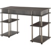 image:imageConvenience Concepts Designs2Go No Tools Desk Home Office Desk with Shelves Corner Shelf Vanity Desk Computer Desk Nail Table for Nail Tech  4725 L x 1575 W x 30 H EspressoCharcoal Gray
