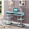 image:imageConvenience Concepts Designs2Go No Tools Desk Home Office Desk with Shelves Corner Shelf Vanity Desk Computer Desk Nail Table for Nail Tech  4725 L x 1575 W x 30 H EspressoSea Foam