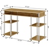 image:imageConvenience Concepts Designs2Go No Tools Desk Home Office Desk with Shelves Corner Shelf Vanity Desk Computer Desk Nail Table for Nail Tech  4725 L x 1575 W x 30 H EspressoEnglish Oak