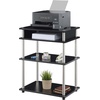 image:imageConvenience Concepts Designs2Go No Tools Printer Stand with Shelves BlackBlack