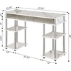 image:imageConvenience Concepts Designs2Go No Tools Student Desk 4725  Contemporary Office Dorm Room Desk and Vanity with Storage Shelves White Faux Marble IIChrome