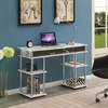 image:imageConvenience Concepts Designs2Go No Tools Student Desk 4725  Contemporary Office Dorm Room Desk and Vanity with Storage Shelves White Faux Marble IIChrome