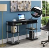 image:imageConvenience Concepts Designs2Go No Tools Student Desk with Charging Station and Shelves Charcoal GrayBlack