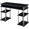 image:imageConvenience Concepts Designs2Go No Tools Student Desk with Charging Station and Shelves Charcoal GrayBlack