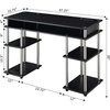 image:imageConvenience Concepts Designs2Go No Tools Student Desk with Charging Station and Shelves Charcoal GrayBlack