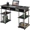 image:imageConvenience Concepts Designs2Go No Tools Student Desk with Charging Station and Shelves Charcoal GrayCharcoal Gray