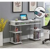 image:imageConvenience Concepts Designs2Go No Tools Student Desk with Charging Station and Shelves Charcoal GrayWhite