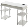 image:imageConvenience Concepts Designs2Go No Tools Student Desk with Charging Station and Shelves Charcoal GrayWhite
