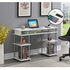 image:imageConvenience Concepts Designs2Go No Tools Student Desk with Charging Station and Shelves Charcoal GrayWhite