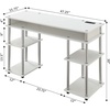 image:imageConvenience Concepts Designs2Go No Tools Student Desk with Charging Station and Shelves Charcoal GrayWhite