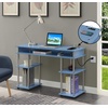 image:imageConvenience Concepts Designs2Go No Tools Student Desk with Charging Station and Shelves GrayBlue