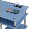 image:imageConvenience Concepts Designs2Go No Tools Student Desk with Charging Station and Shelves GrayBlue
