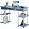 image:imageConvenience Concepts Designs2Go No Tools Student Desk with Charging Station and Shelves GrayBlue