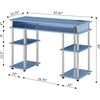 image:imageConvenience Concepts Designs2Go No Tools Student Desk with Charging Station and Shelves GrayBlue