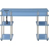 image:imageConvenience Concepts Designs2Go No Tools Student Desk with Charging Station and Shelves GrayBlue