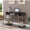 image:imageConvenience Concepts Designs2Go No Tools Student Desk with Charging Station and Shelves GrayEspresso