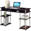 image:imageConvenience Concepts Designs2Go No Tools Student Desk with Charging Station and Shelves GrayEspresso