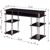 image:imageConvenience Concepts Designs2Go No Tools Student Desk with Charging Station and Shelves GrayEspresso
