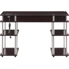 image:imageConvenience Concepts Designs2Go No Tools Student Desk with Charging Station and Shelves GrayEspresso