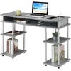 image:imageConvenience Concepts Designs2Go No Tools Student Desk with Charging Station and Shelves GrayGrey