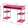 image:imageConvenience Concepts Designs2Go No Tools Student Desk with Charging Station and Shelves GrayPink