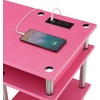 image:imageConvenience Concepts Designs2Go No Tools Student Desk with Charging Station and Shelves GrayPink