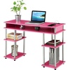 image:imageConvenience Concepts Designs2Go No Tools Student Desk with Charging Station and Shelves GrayPink