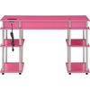 image:imageConvenience Concepts Designs2Go No Tools Student Desk with Charging Station and Shelves GrayPink