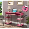 image:imageConvenience Concepts Designs2Go No Tools Student Desk with Charging Station and Shelves GrayPink