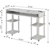 image:imageConvenience Concepts Designs2Go No Tools Student Desk with Charging Station and Shelves GrayWhite Marble