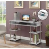 image:imageConvenience Concepts Designs2Go No Tools Student Desk with Charging Station and Shelves GrayWhite Marble