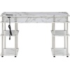 image:imageConvenience Concepts Designs2Go No Tools Student Desk with Charging Station and Shelves GrayWhite Marble