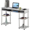 image:imageConvenience Concepts Designs2Go No Tools Student Desk with Charging Station and Shelves GrayWhite Marble