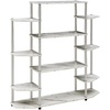 image:imageConvenience Concepts Designs2Go No Tools Wall Unit Bookshelf 4725  Contemporary Storage Shelves for Display 10 Spacious Shelves for Modern Living Room Office Den BlackWhite Faux Marble