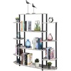 image:imageConvenience Concepts Designs2Go No Tools Wall Unit Bookshelf 4725  Contemporary Storage Shelves for Display 10 Spacious Shelves for Modern Living Room Office Den BlackFaux BirchBlack Poles